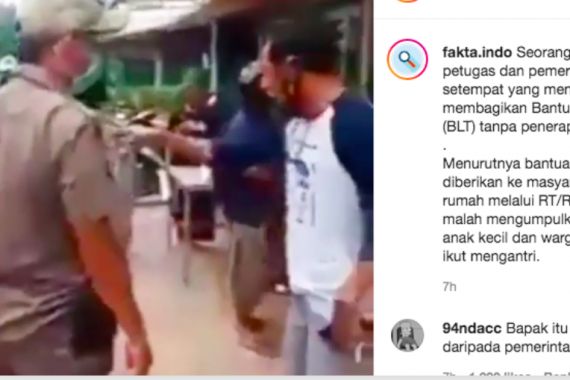 Viral! Pria Ini Mengamuk saat Satpol PP Bagi BLT, Alasannya Mencengangkan - JPNN.COM