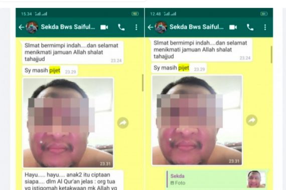 5 Fakta Viral Chat Mesra Sekda Bondowoso dan Dokter Gigi, Ada Kiriman Foto saat Sedang Pijat - JPNN.COM