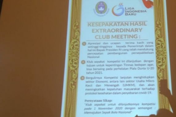PSSI, PT LIB, dan 18 Klub Liga 1 2020 Sepakat Kompetisi Lanjut 1 November - JPNN.COM