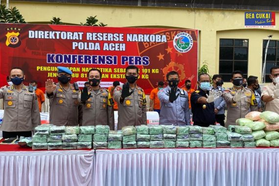 Bea Cukai, Polri dan BNN Gagalkan Penyelundupan 101 Kg Narkotika di Aceh - JPNN.COM