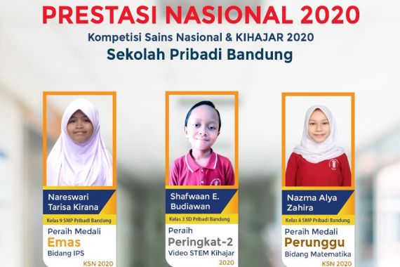 Siswa SMP dan SMA Pribadi Bandung Menyabet 6 Medali KSN 2020 - JPNN.COM