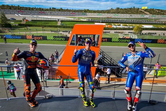 Joan Mir Perkasa di MotoGP Eropa, 7 Pembalap jadi Korban - JPNN.COM