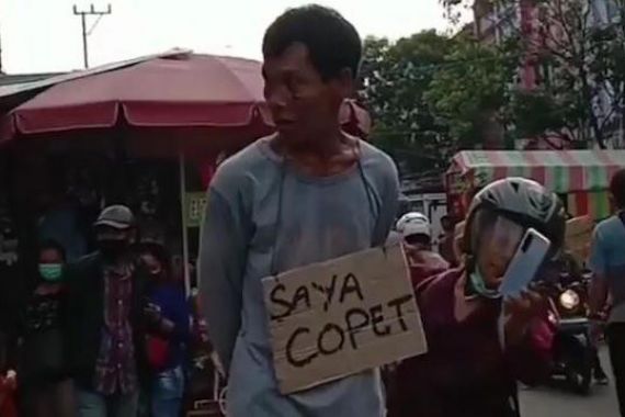 Tepergok Mencopet, Pria Ini Dihukum Berteriak Lantang Tobat Jadi Copet - JPNN.COM