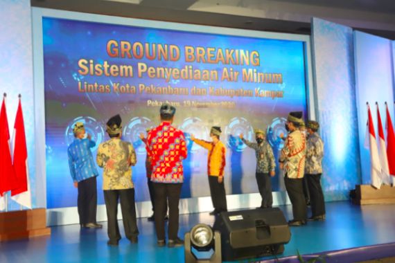PT PP Tirta Riau Gelar Groundbreaking Ceremony SPAM Lintas Kota Pekanbaru & Kabupaten Kampar - JPNN.COM
