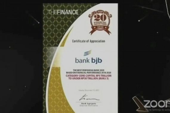 Prestasi di Tengah Pandemi, Bank BJB Raih Penghargaan Top 20 Financial Institution 2020 - JPNN.COM
