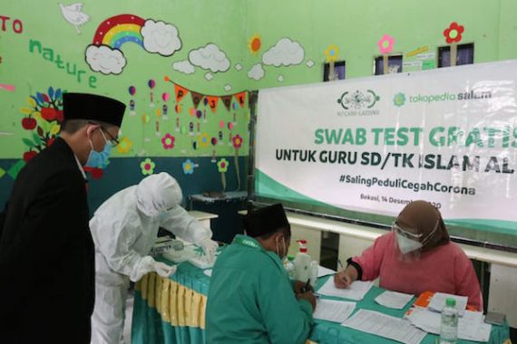 NU CARE dan Tokopedia Gelar Swab Test Gratis untuk Guru TK dan SDIT Al Banyani - JPNN.COM