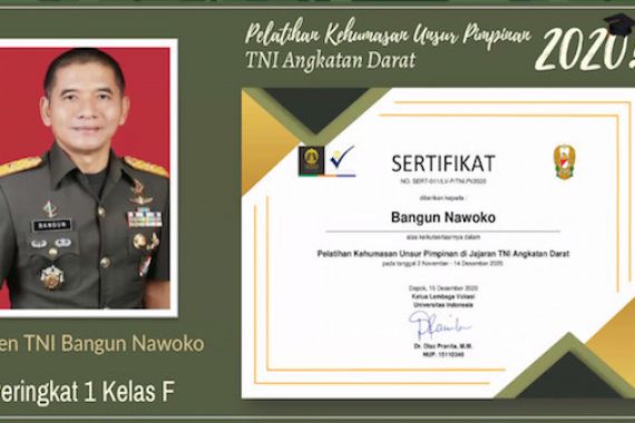 Brigjen TNI Bangun Nawoko Raih Peringkat 1 Pelatihan Kehumasan Unsur Pimpinan TNI AD 2020 - JPNN.COM