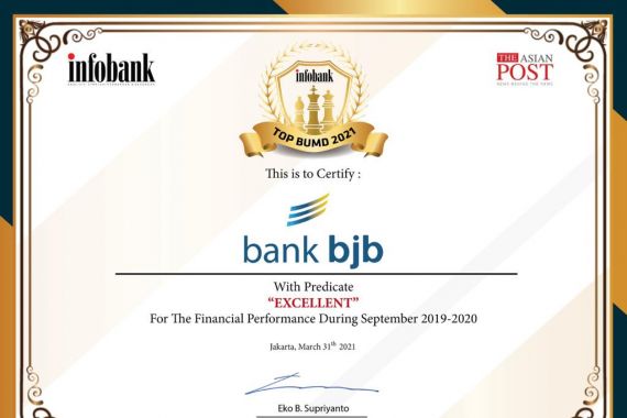 Bank BJB Sabet Penghargaan Infobank Top BUMD Award 2021 - JPNN.COM