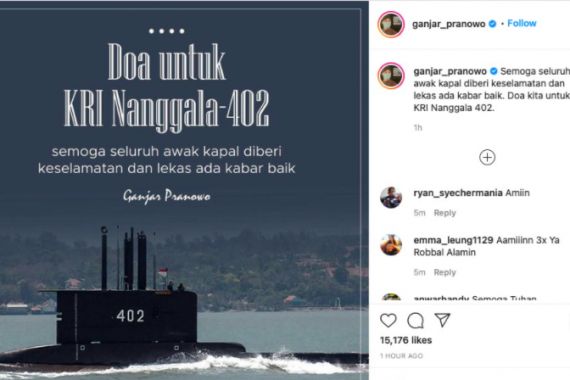 Doa untuk KRI Nanggala-402, Ganjar: Semoga Lekas Ada Kabar Baik - JPNN.COM