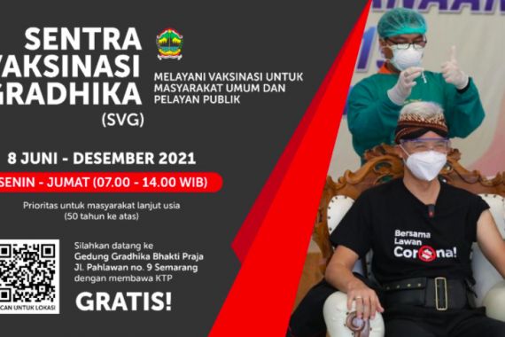 Pemprov Jateng Buka Sentra Vaksinasi Gradhika untuk Warga - JPNN.COM