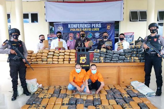 Polres Gayo Lues Menangkap Kakak Beradik Pengedar 150 Kilogram Ganja, Buru 5 DPO - JPNN.COM