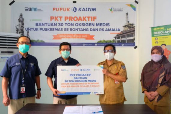 Pupuk Kaltim Salurkan 30 Ton Oksigen Medis untuk Pasien Covid-19 di Bontang Kaltim - JPNN.COM