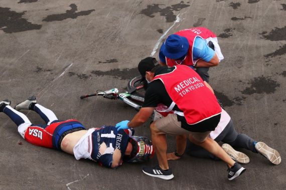 Kecelakaan di Semifinal, Pembalap BMX Amerika Serikat Alami Pendarahan Otak - JPNN.COM