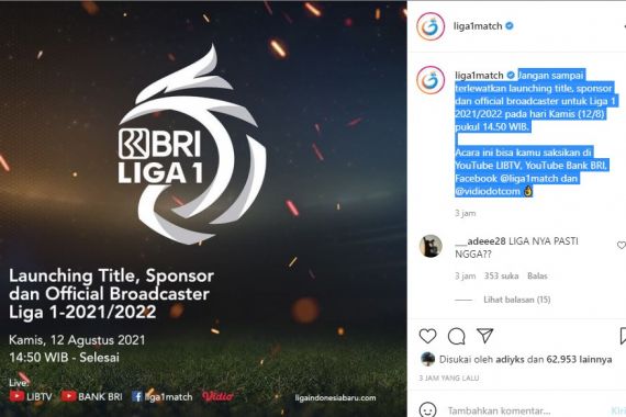 Hari Ini, PT LIB Launching Sponsor Baru Liga 1, Catat Jadwalnya - JPNN.COM