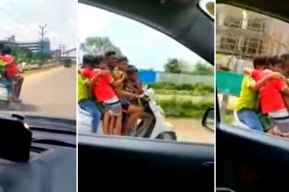Aksi Nekat! Tujuh Bocah Berboncengan di Satu Motor, Polisi Langsung Bergerak - JPNN.COM