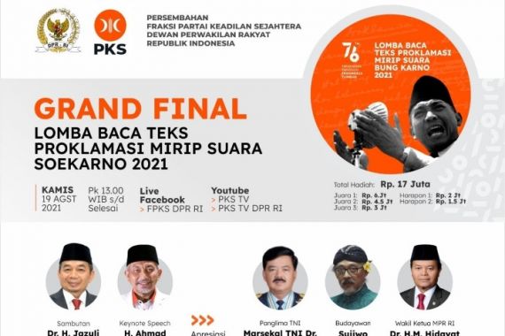 Fraksi PKS Gelar Lomba Baca Teks Proklamasi Mirip Suara Bung Karno, Sujiwo Tejo Memberikan Apresiasi - JPNN.COM