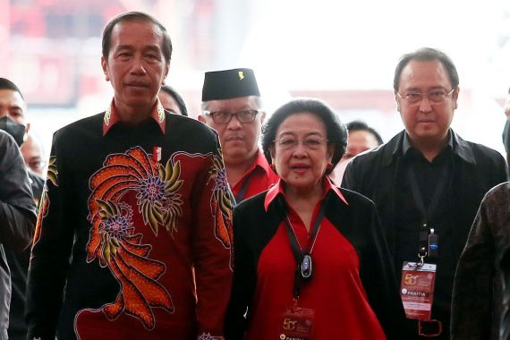 Megawati, Jokowi, dan Maruf Amin Hadiri Perayaan HUT ke-50 PDIP - JPNN.COM