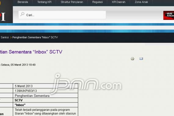 Dianggap Melanggar, KPI Minta SCTV Hentikan Tayangan Inbox - JPNN.COM