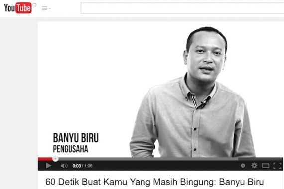 Banyu Biru Kampanye Antigolput di YouTube demi Jokowi - JPNN.COM