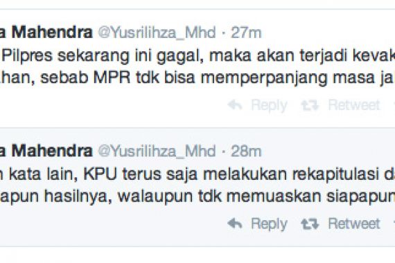 Yusril Anggap Mundurnya Prabowo tak Pengaruhi Proses Pilpres - JPNN.COM