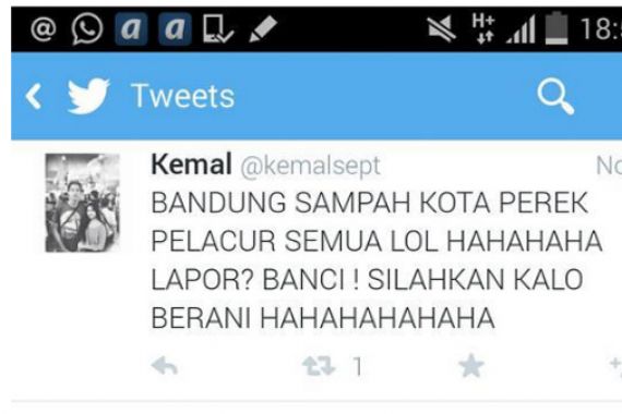 Kapolres Bandung Ikut Gerah dengan Hinaan @Kemalsept - JPNN.COM