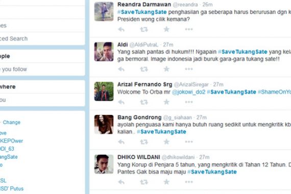 Hina Jokowi, Muncul #SaveTukangSate - JPNN.COM