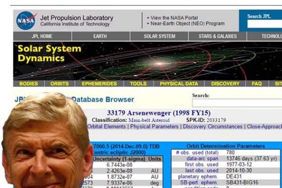 Nama Arsene Wenger Diabadikan pada Sebuah Asteroid - JPNN.COM