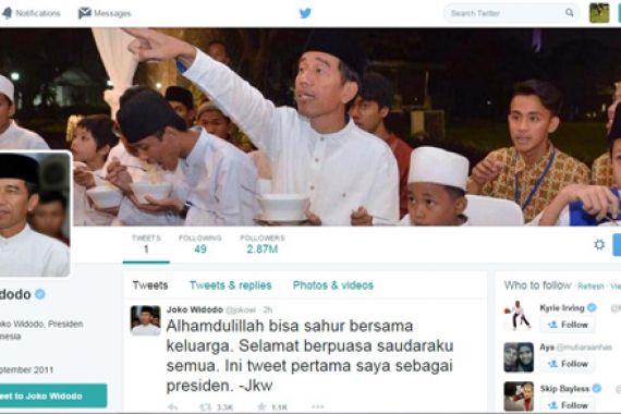 HUT ke-54, Jokowi Aktifkan Twitter @jokowi - JPNN.COM