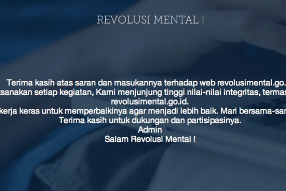 Walah... Baru Diresmikan, Website revolusimental.go.id Sudah Tak Bisa Diakses - JPNN.COM