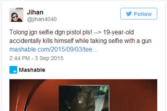Pria 19 Tahun Tewas saat 'Selfie' dengan Pistol - JPNN.COM