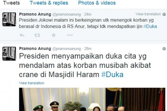 Ingin Tengok Korban Tragedi Masjidil Haram, Jokowi Tak Dapat Izin - JPNN.COM