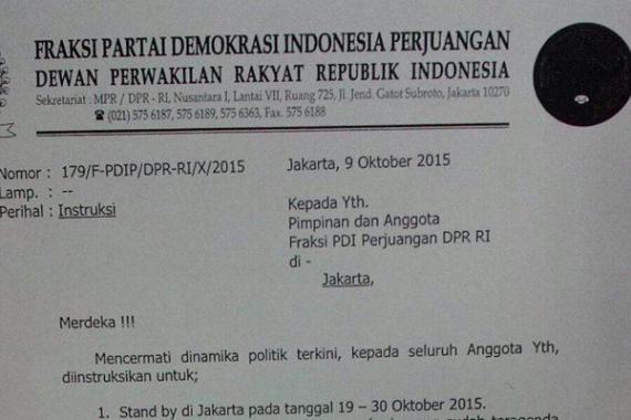 Ada Apa Ini? Anggota FPDIP Harus Stand By di Jakarta 12 Hari ke Depan - JPNN.COM