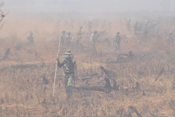 TNI Sukses Jinakkan Titik Api di Distrik Air Sugihan - JPNN.COM