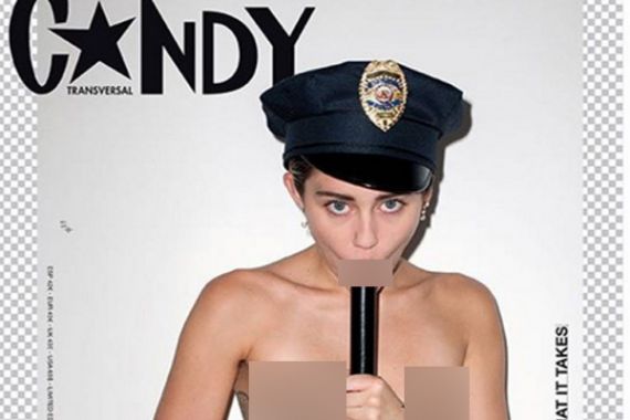 Oh..Miley Cyrus Topless dengan Pentungan dan Borgol Polisi - JPNN.COM