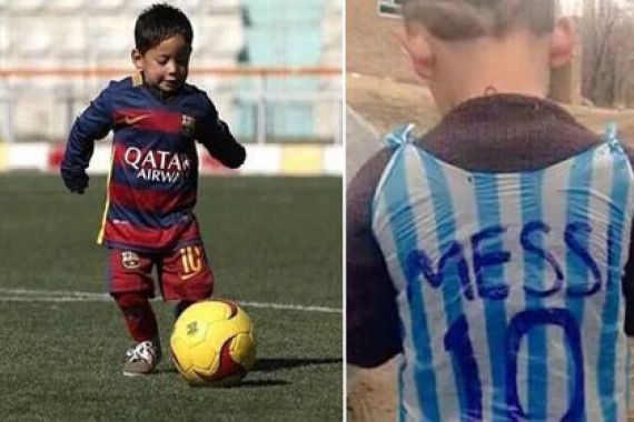 Messi Kantong Kresek Akhirnya Punya Kostum Barcelona - JPNN.COM