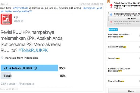 Polling PSI, 85 Persen Menolak Revisi UU KPK - JPNN.COM