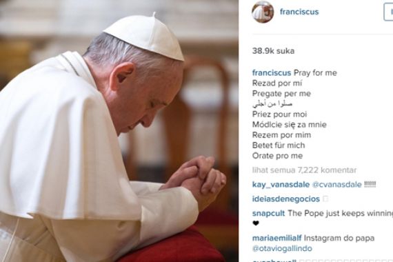 Istimewa..Paus Fransiskus Debut di Instagram, Lihat! - JPNN.COM