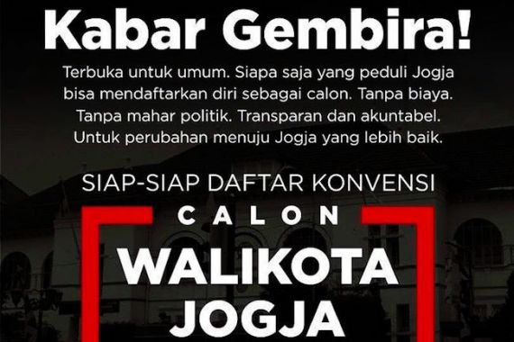 Gulirkan Jogja Urunan untuk Danai Calon Wako Perseorangan - JPNN.COM