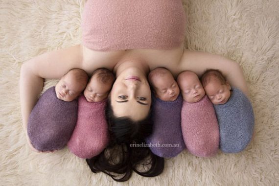 Lihat Nih, Lucunya Lima Bayi Kembar - JPNN.COM