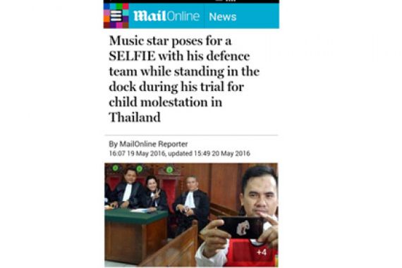 Selfie Saat Sidang, Saipul Jamil Jadi Sorotan Media Inggris - JPNN.COM