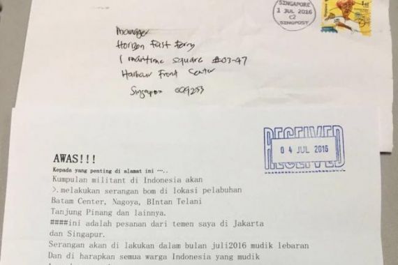 Begini Isi Surat Teror Bom Berstempel Pos Singapura untuk Kepri - JPNN.COM