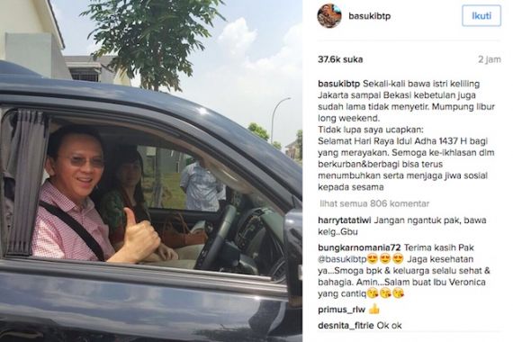 Libur Iduladha, Ahok Menyetir Bawa Istri Keliling Jakarta-Bekasi - JPNN.COM