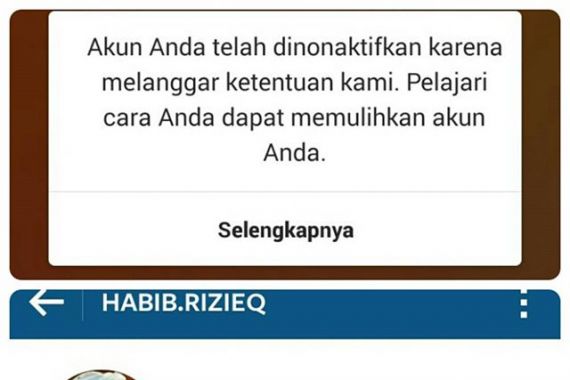 Waduh! Instagram Tiba-Tiba Nonaktifkan Akun Habib Rizieq - JPNN.COM