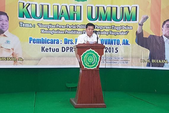 Kuliah Umum di UMP, Novanto Jelaskan Pentingnya Pendidikan Politik - JPNN.COM