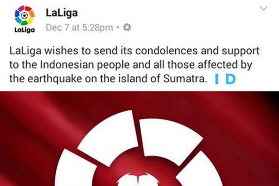 La Liga Ikut Berduka buat Korban Gempa Aceh - JPNN.COM