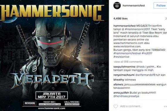Cadas!!! Megadeth Dipastikan Manggung di Hammersonic 2017 - JPNN.COM