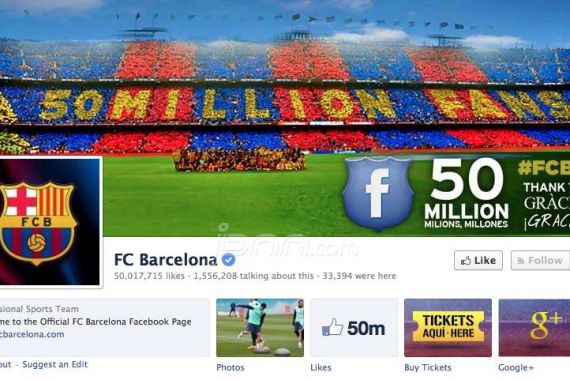 Fans Barca di Facebook Tembus 50 Juta, Terbanyak dari Indonesia - JPNN.COM