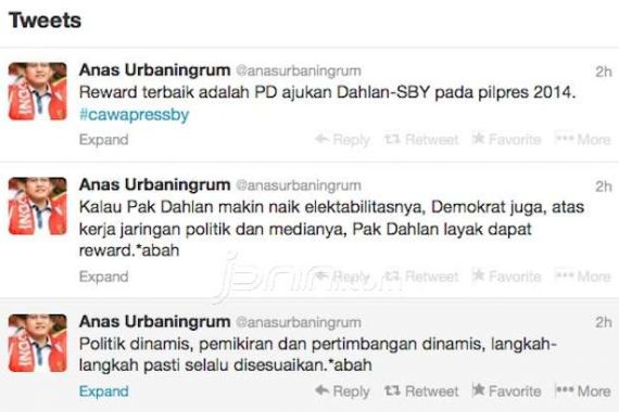 Anas di Bui, Akun @anasurbaningrum di Twitter Bercecuit soal Konvensi - JPNN.COM