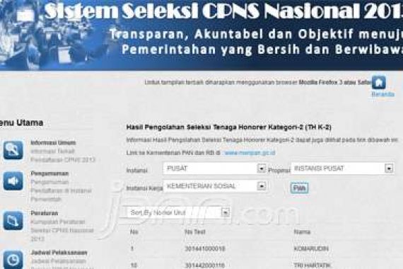 Pengumuman CPNS Honorer K2 Sudah Bisa Dilihat - JPNN.COM