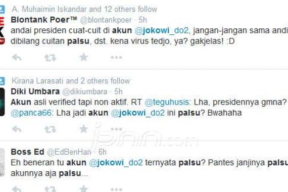 Akun Facebook dan Twitter Jokowi Palsu, Netizen: Terkena Virus Tedjo Ya? - JPNN.COM